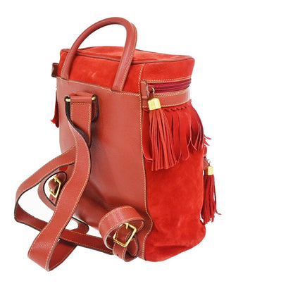 Gucci Vintage Backpack Suede, Red, Suede, Backpack