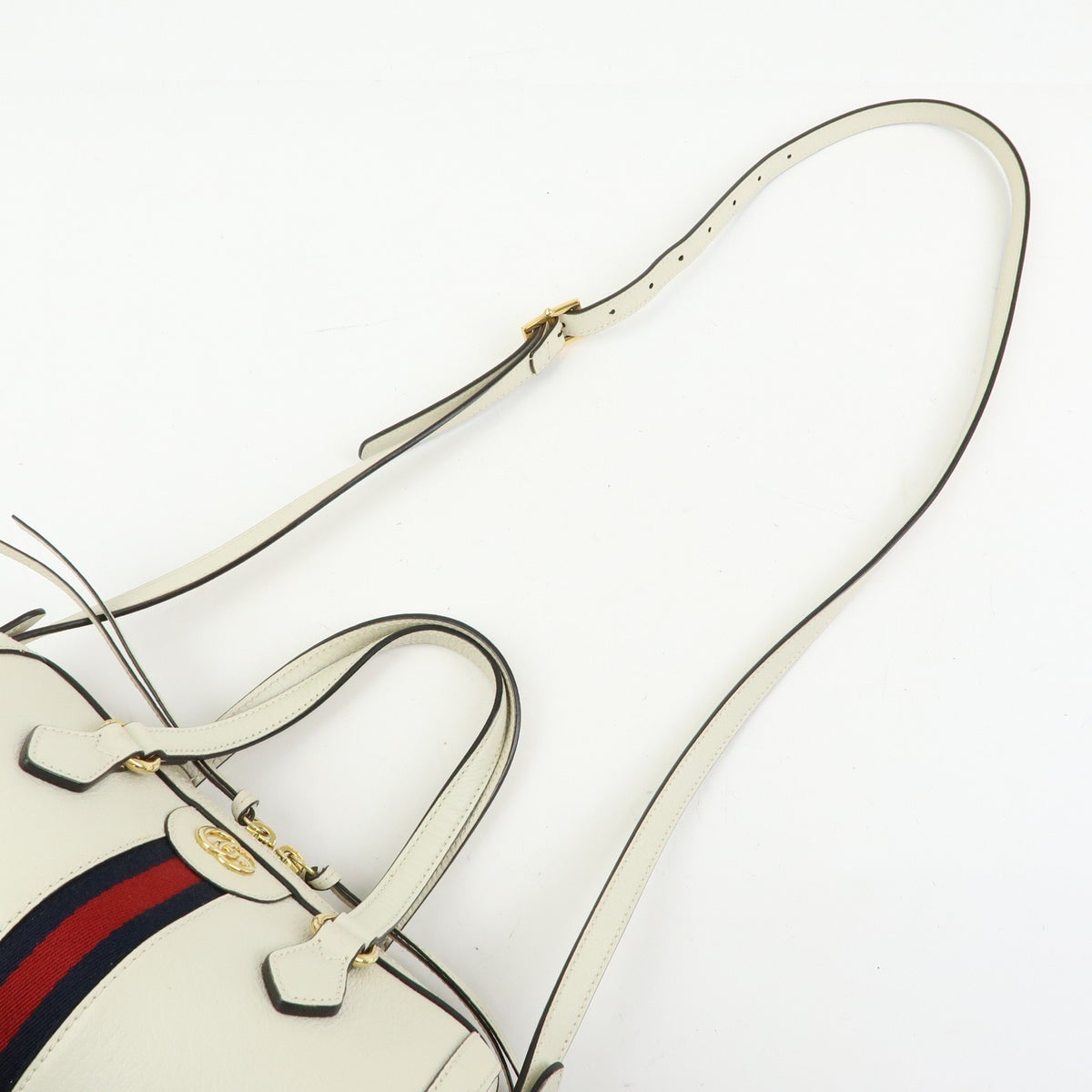 Gucci Ophidia Boston Leather, White, Leather, Handbag