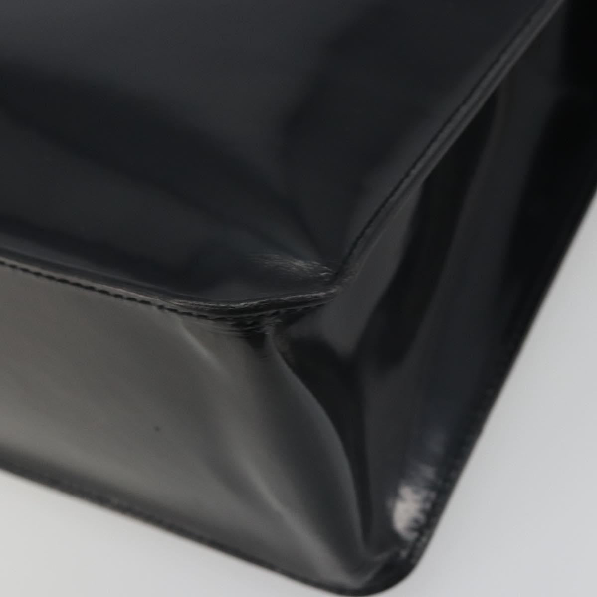Chanel Vintage Embossed Logo Shoulder Patent, Black, Patent Leather, Tote Bag