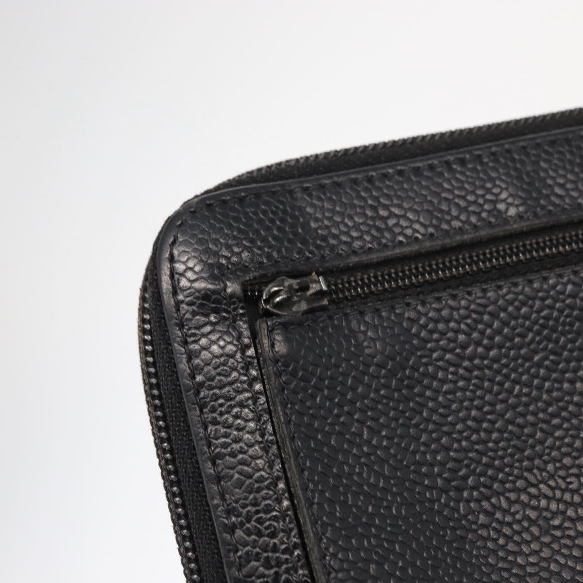 Chanel CC Zip Around Wallet Stitched Lambskin, BLACK, LEATHER, Wallets