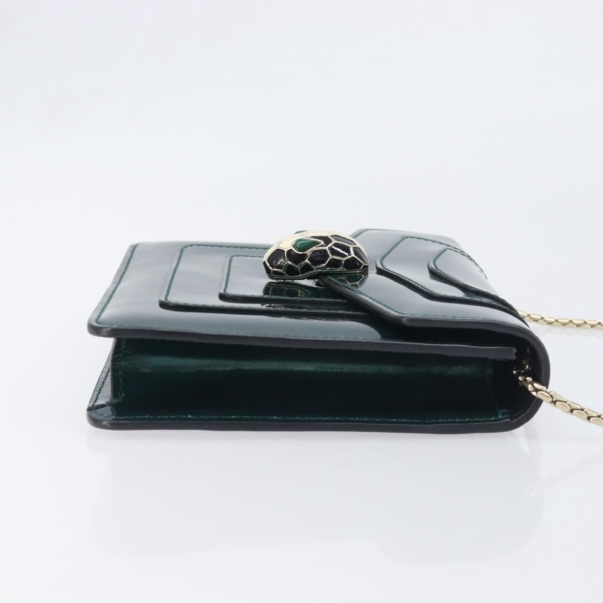 Bvlgari Serpenti Forever Patent, Green, Patent Leather, Shoulder Bag