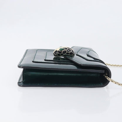 Bvlgari Serpenti Forever Patent, Green, Patent Leather, Shoulder Bag