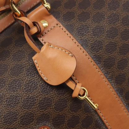Celine Vintage Duffle Macadam Coated Canvas, Brown, Canvas, Handbag