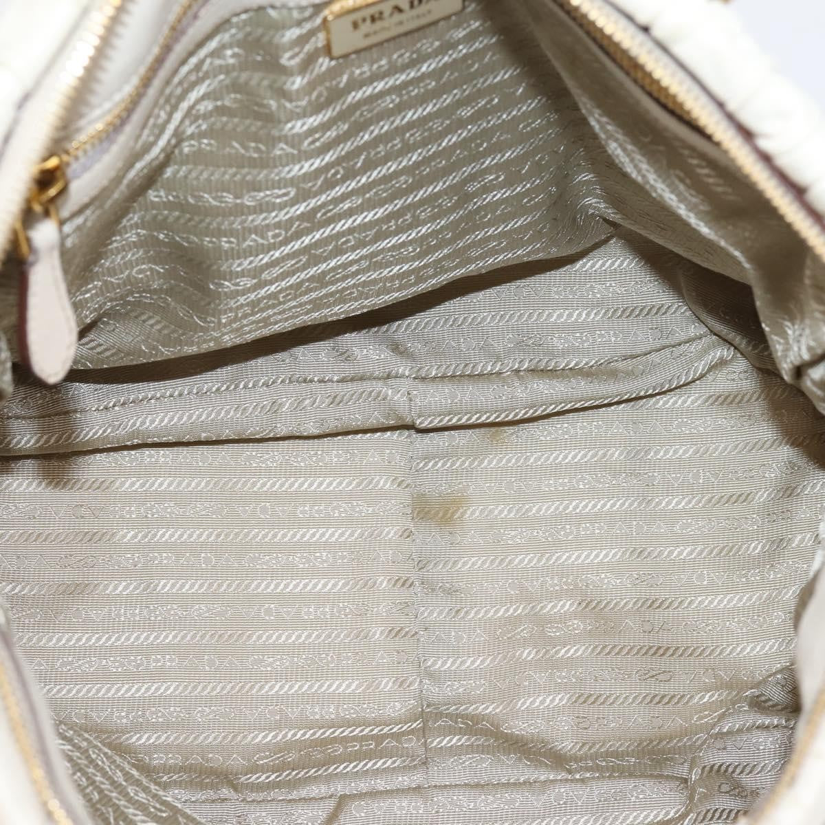 Prada Gaufre Convertible Satchel Nappa Leather, Beige, Leather, Handbag