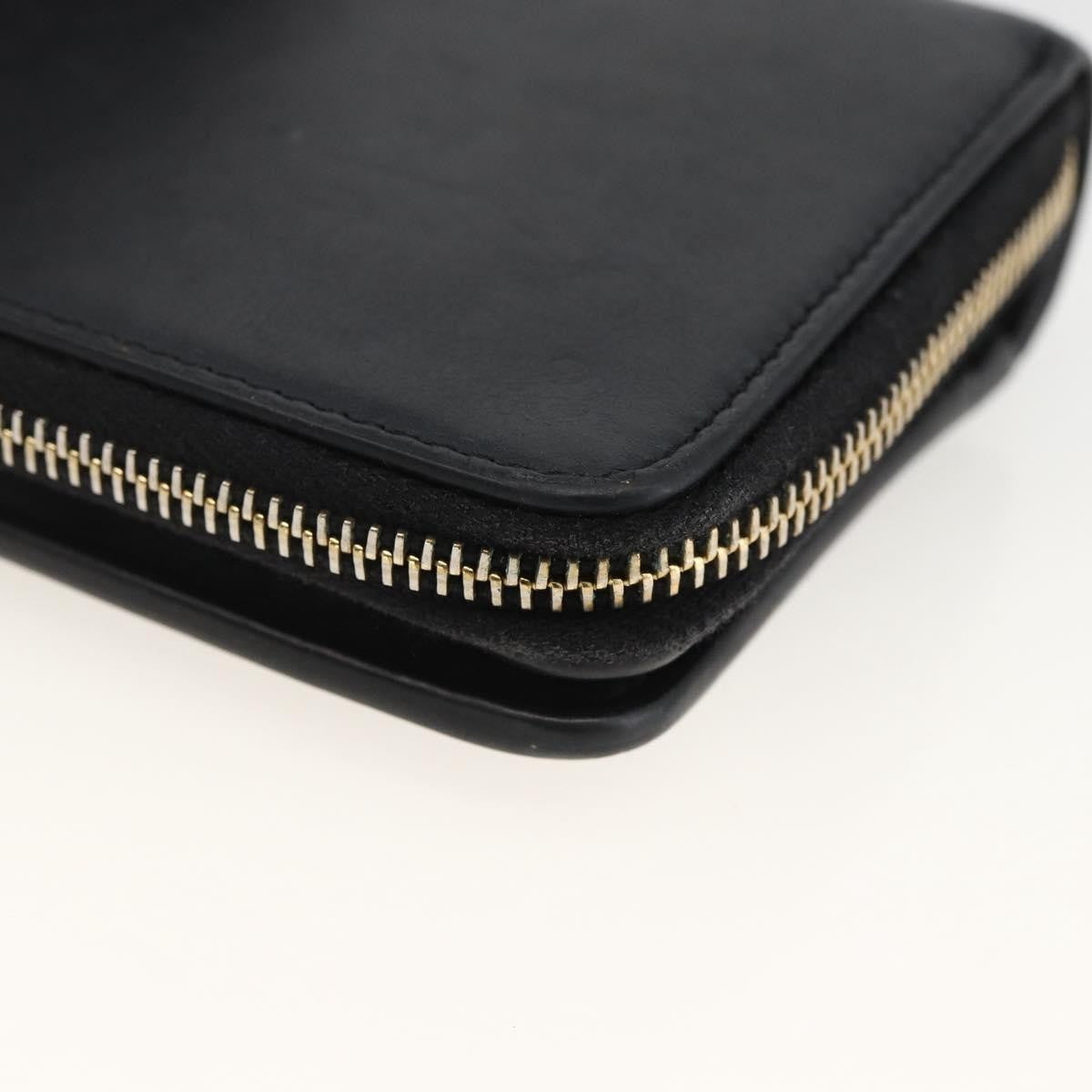 Saint Laurent Classic Monogram YSL Line Zip Around Leather, Black, Leather, Wallet