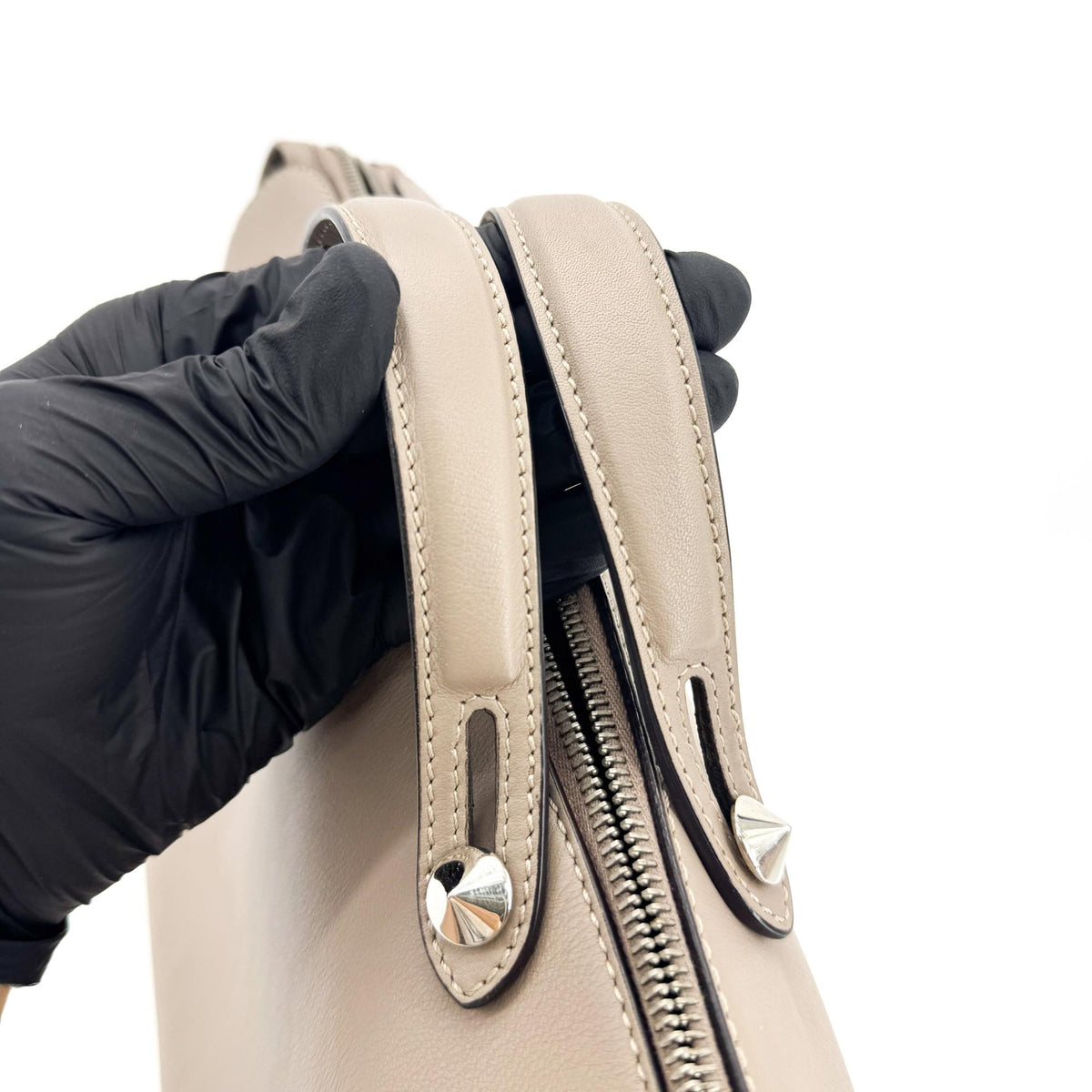 Fendi By The Way Satchel Calfskin, Beige, Leather, Handbag