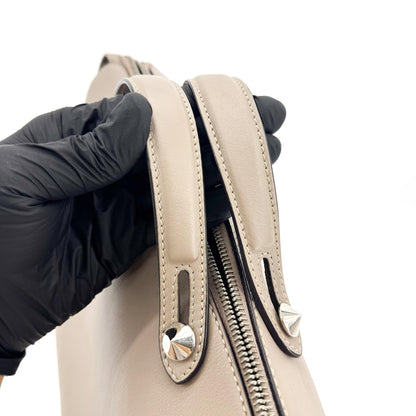 Fendi By The Way Satchel Calfskin, Beige, Leather, Handbag
