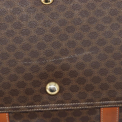 Celine Boston Triomphe Coated Canvas, Brown, Canvas, Handbag