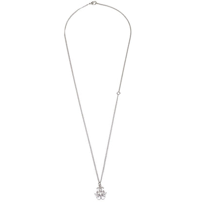 Chanel Vintage CC Logo Chain Charm Pendant silver plated, Silver, Silver Plated, Necklace