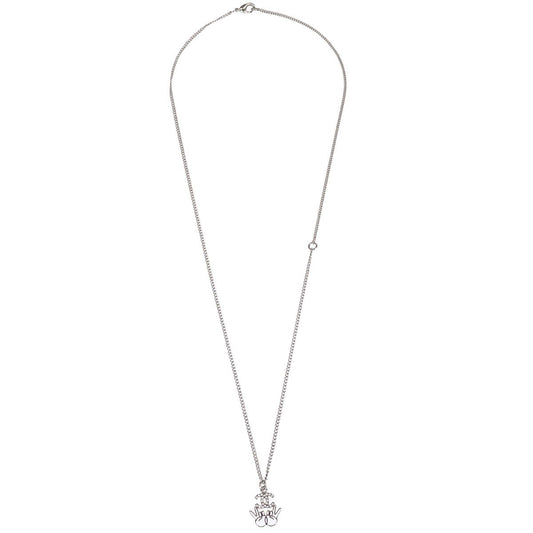 Chanel Vintage CC Logo Chain Charm Pendant silver plated, Silver, Silver Plated, Necklace
