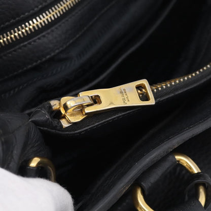 Prada Vintage Leather, Black, Leather, Handbag