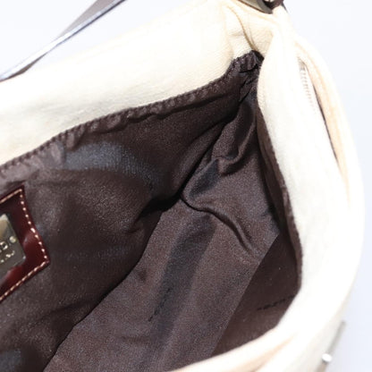 Fendi Baguette Pochette Zucca Canvas, Neutral, Canvas, Clutch