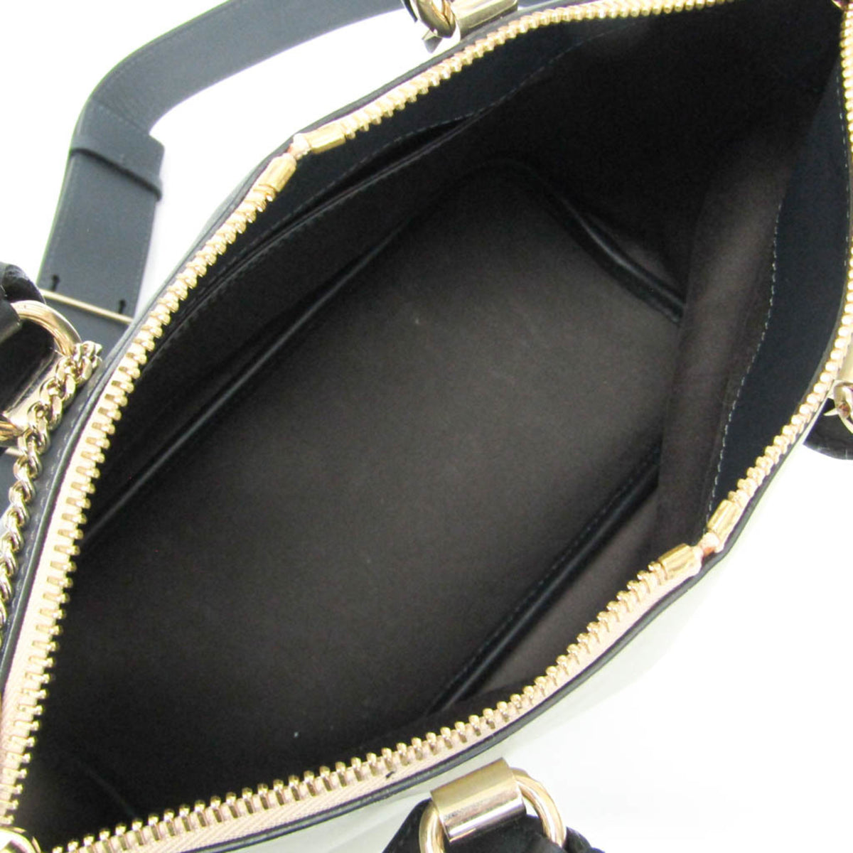 Chloe Bicolor Baylee Satchel Leather, Gray, Leather, Handbag