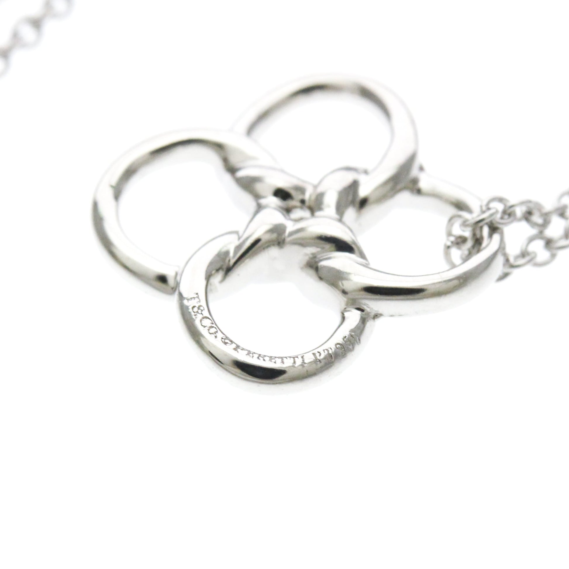 Tiffany & Co. Elsa Peretti Quadrifoglio Pendant Platinum, Silver, Platinum, Necklace