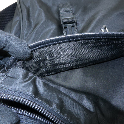 Prada Buckle Messenger Tessuto, Black, Nylon, Handbag