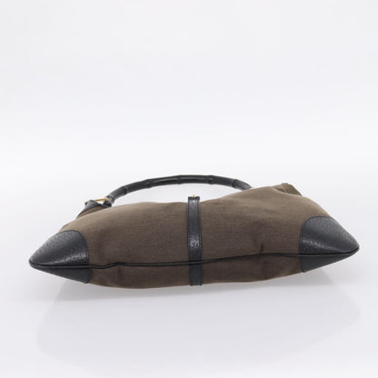 Gucci Bamboo Jackie Leather, Brown, Canvas, Handbag