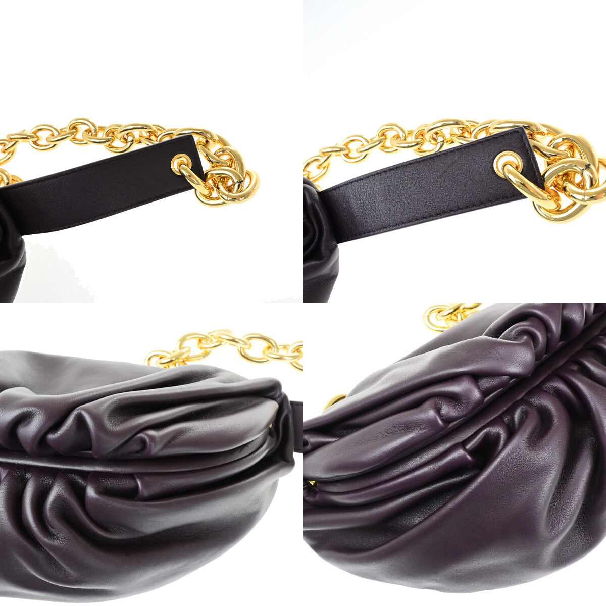 Bottega Veneta The Chain Leather, Burgundy, Leather, Bag