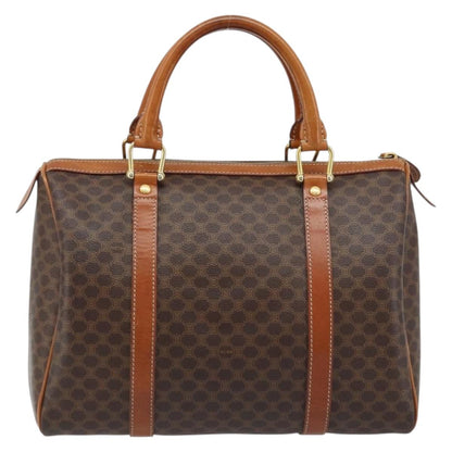 Celine Vintage Macadam Boston bag Canvas and Leather, BROWN, CANVAS, Handbag