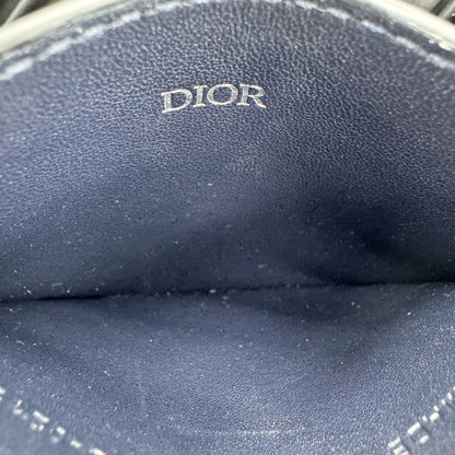 Christian Dior Card Holder Oblique Canvas and Leather, Navy, Canvas, Card Holder