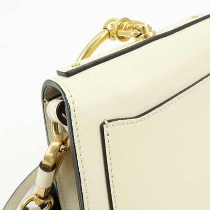 Chloe Nile Studded Suede and Leather, White, Leather, Crossbody Bag
