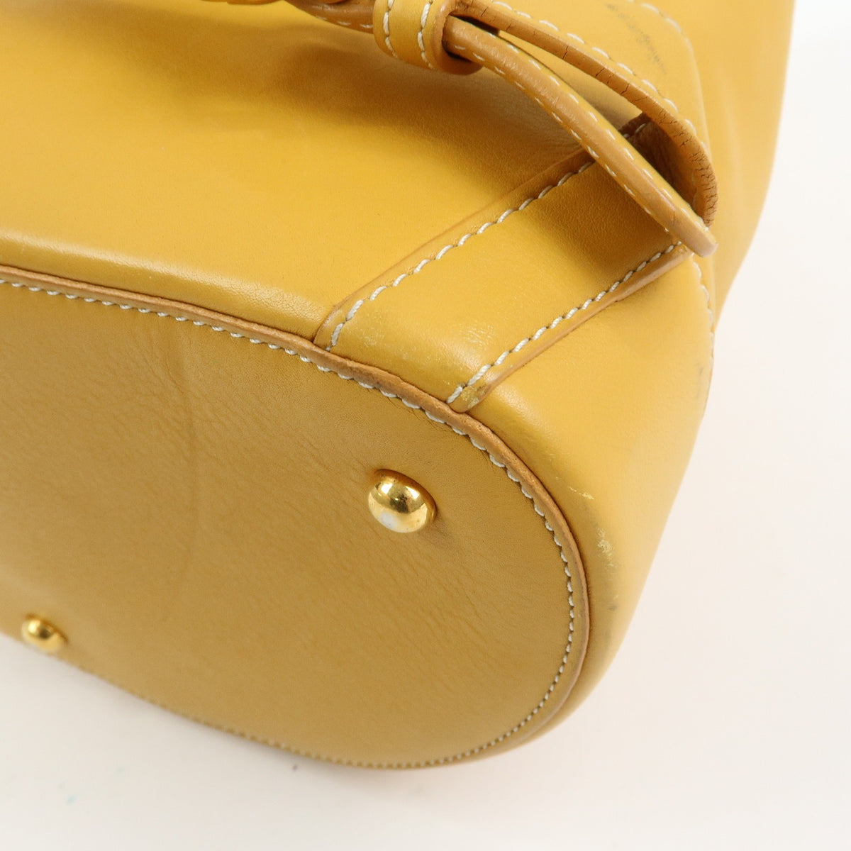Loewe Anton Leather, Yellow, Leather, Backpack