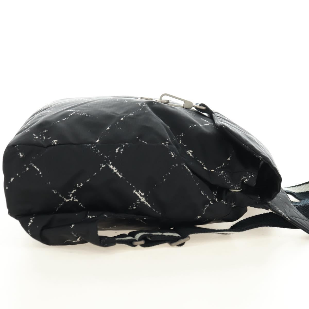 Chanel Travel Line Lock Printed Nylon, Black, Nylon, Backpack