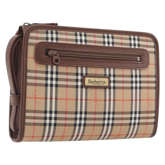 Burberry Nova check Pochette Canvas, Beige, Canvas, Clutch