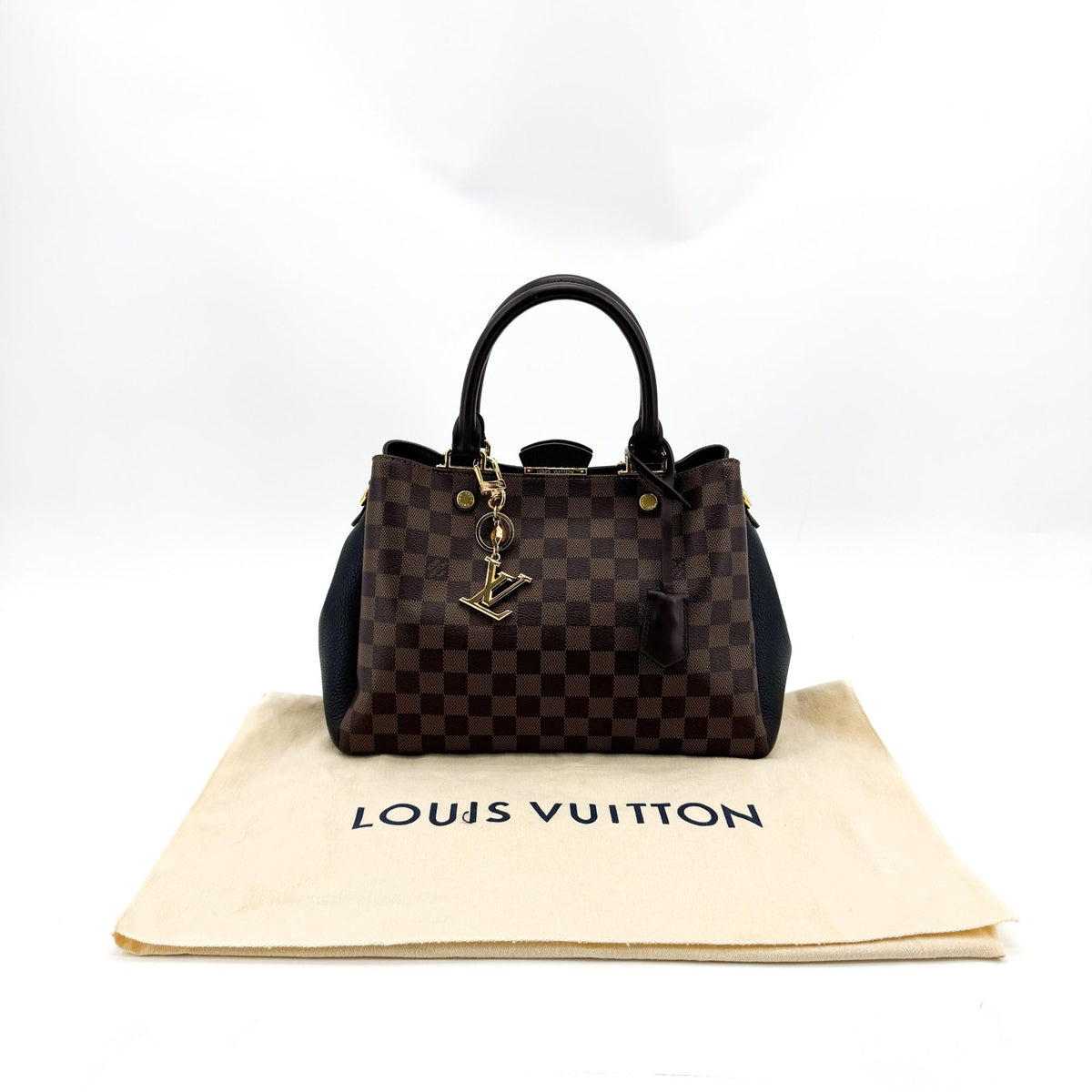 Louis Vuitton Brittany Damier, Brown, Canvas, Handbag