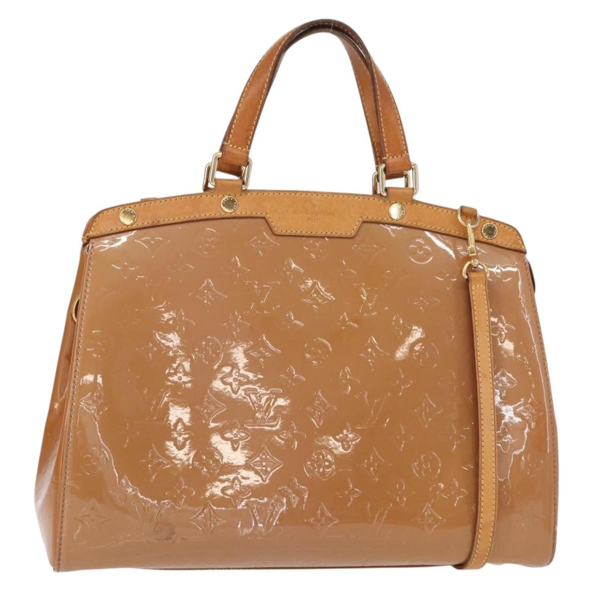 Louis Vuitton Brea Monogram Vernis, Brown, Patent Leather, Handbag