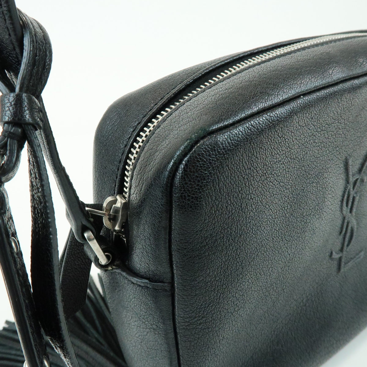 Saint Laurent Lou Camera Leather, Black, Leather, Handbag