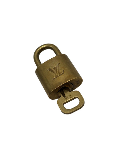 Louis Vuitton Padlock and Key Logo Metal, Gold, Metal, Charm