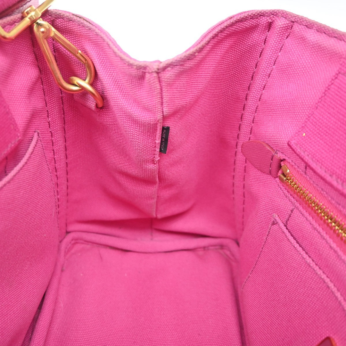 Prada Canapa Open Tote Canvas, Pink, Canvas, Tote Bag