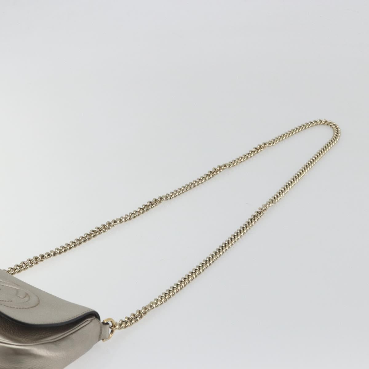 Gucci Soho Chain Leather, Silver, Leather, Shoulder Bag
