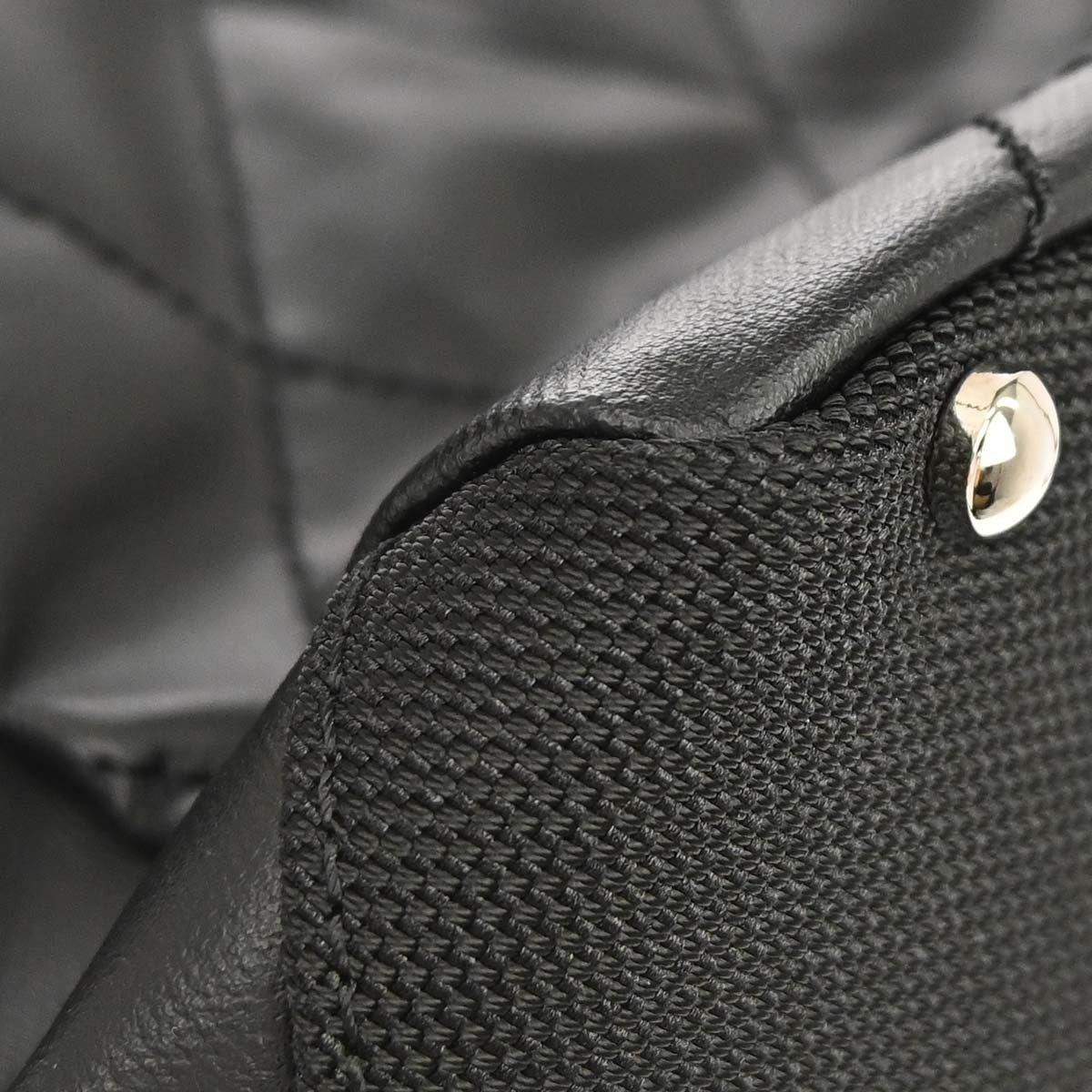 Chanel Biarritz Tote Quilted Coated Canvas, Black, Canvas, Tote Bag