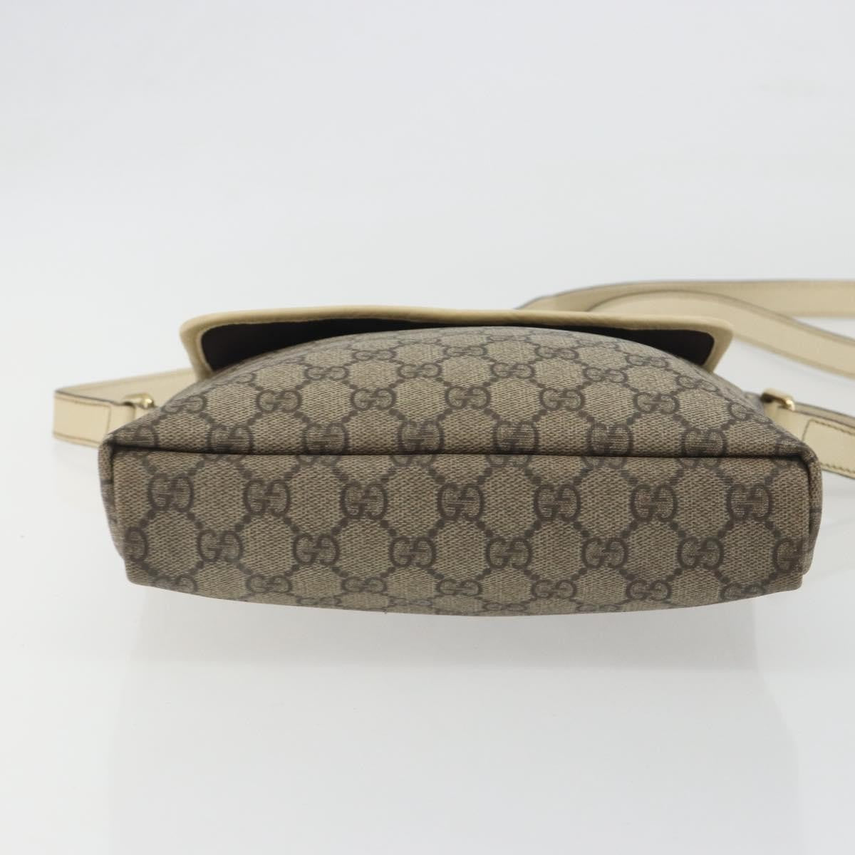 Gucci Flap Messenger GG Coated Canvas, Beige, Canvas, Shoulder Bag
