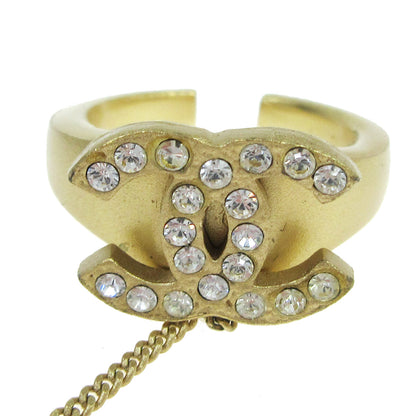 Chanel Logo Cuff with CC Metal with Crystal, Gold, Gold, Bracelet