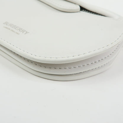 Burberry Olympia Flap Leather, White, Leather, Handbag