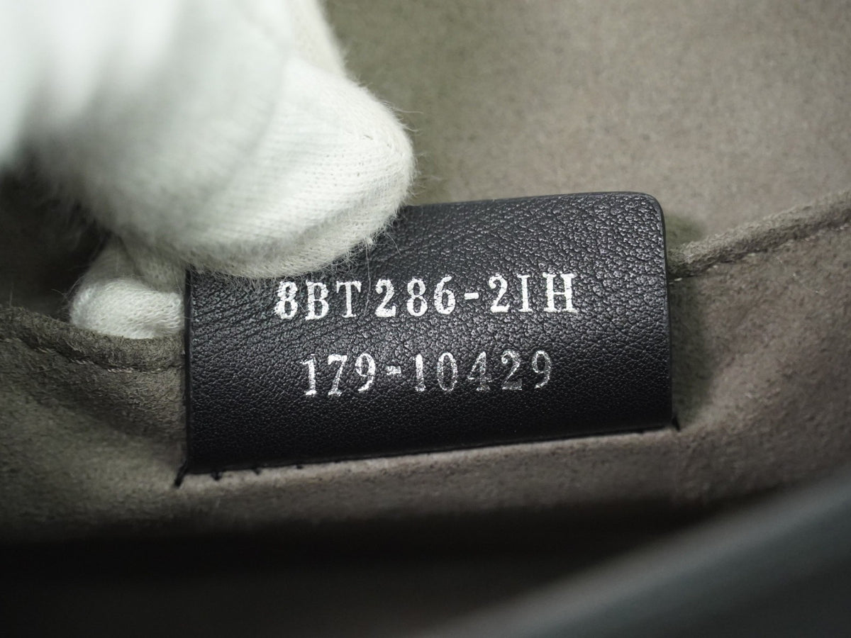 Fendi Kan I F Leather, Black, Leather, Shoulder Bag