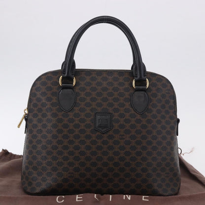 Celine Macadam Toile Triomphe, Black, Canvas, Handbag