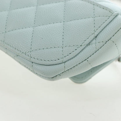 Chanel Classic Sunglasses Case with Chain Quilted Caviar, Blue, Calfskin, Clutch