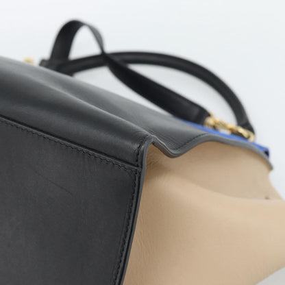 Celine Trapeze Leather with Suede, Blue, Leather, Handbag