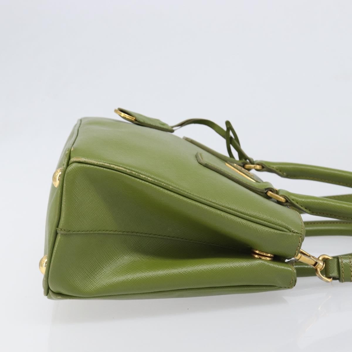 Prada Galleria  Strap Leather, Green, Leather, Handbag