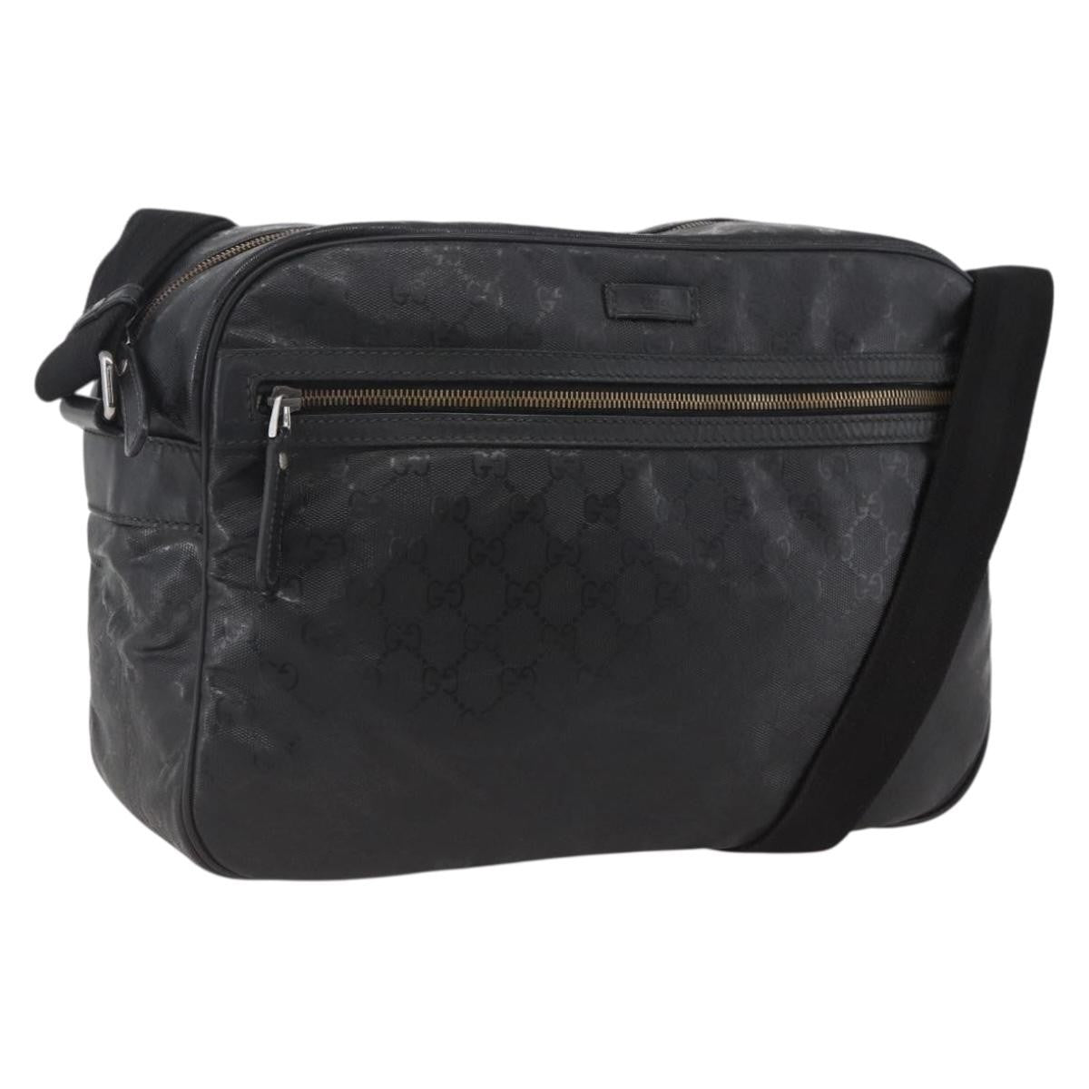 Gucci Zip Messenger GG Imprime, Black, Canvas, Shoulder Bag