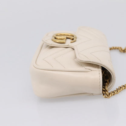 Gucci GG Marmont Flap Chain GG Coated Canvas and Leather, Beige, Leather, Shoulder Bag