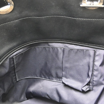 Chanel Biarritz Tote Quilted Coated Canvas, Black, Canvas, Tote Bag