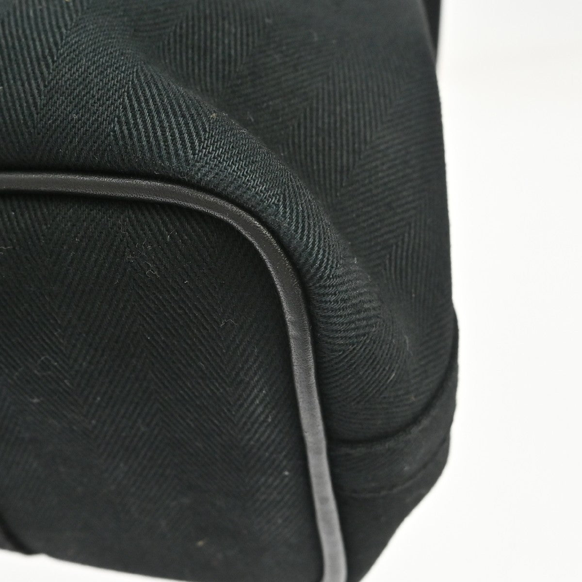 Hermes Valparaiso Toile and Leather, Black, Canvas, Handbag