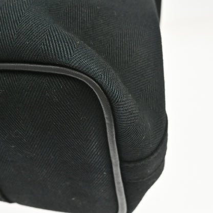 Hermes Valparaiso Toile and Leather, Black, Canvas, Handbag