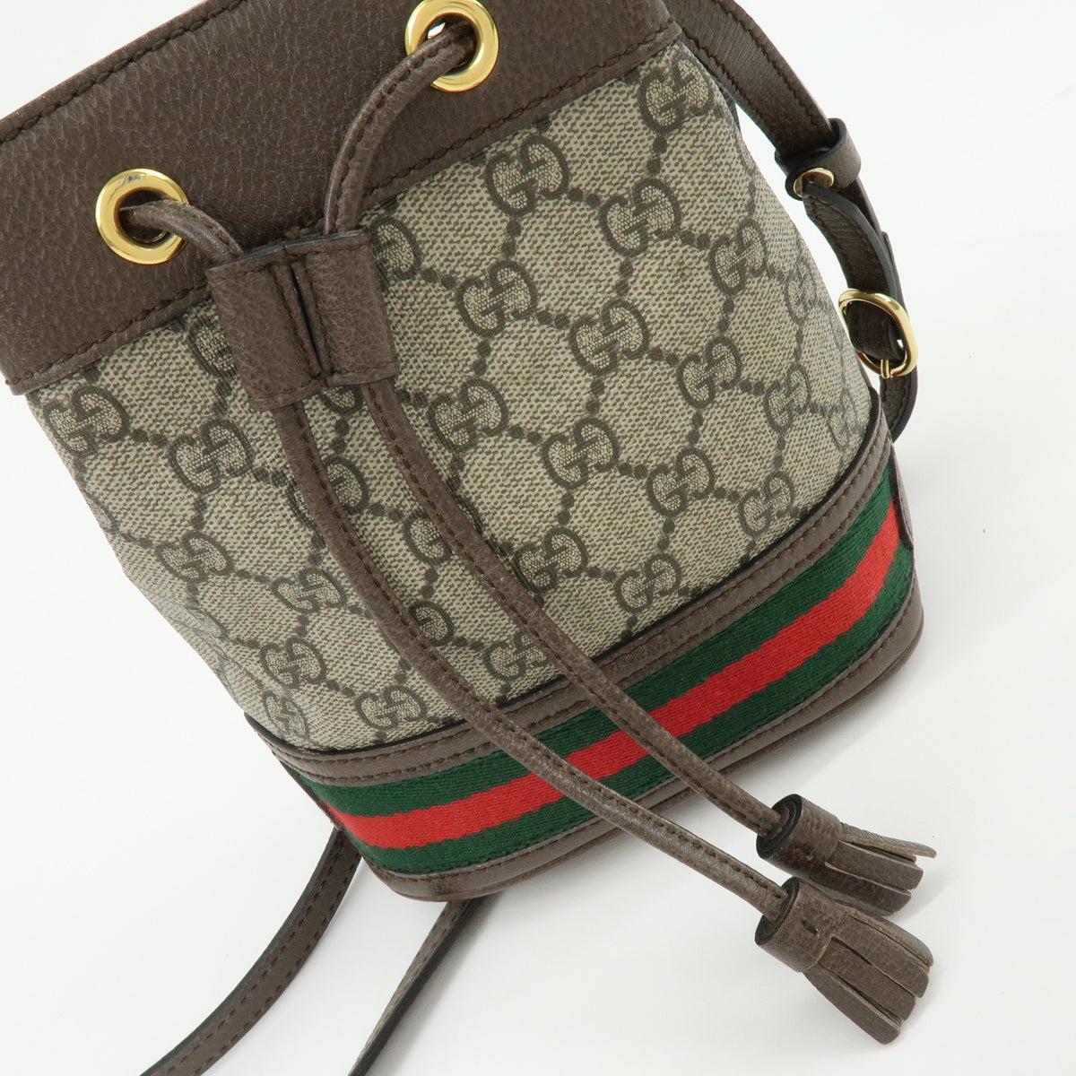 Gucci Ophidia Bucket GG Coated Canvas, Beige, Canvas, Handbag