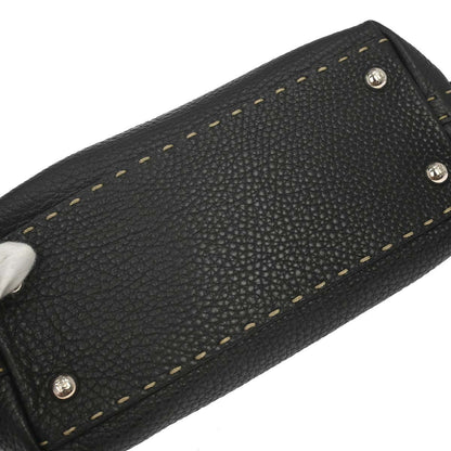 Fendi Selleria Frame Doctor Leather, Black, Leather, Handbag