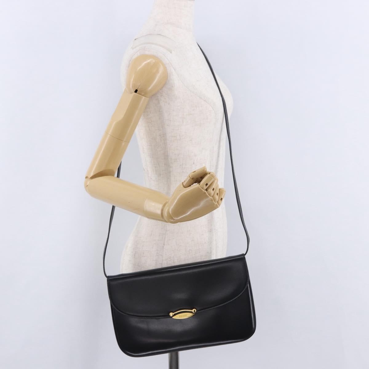Bally Vintage Leather, Black, Leather, Shoulder Bag